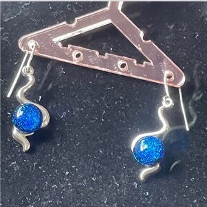 Elegant Blue and Silver Earrings